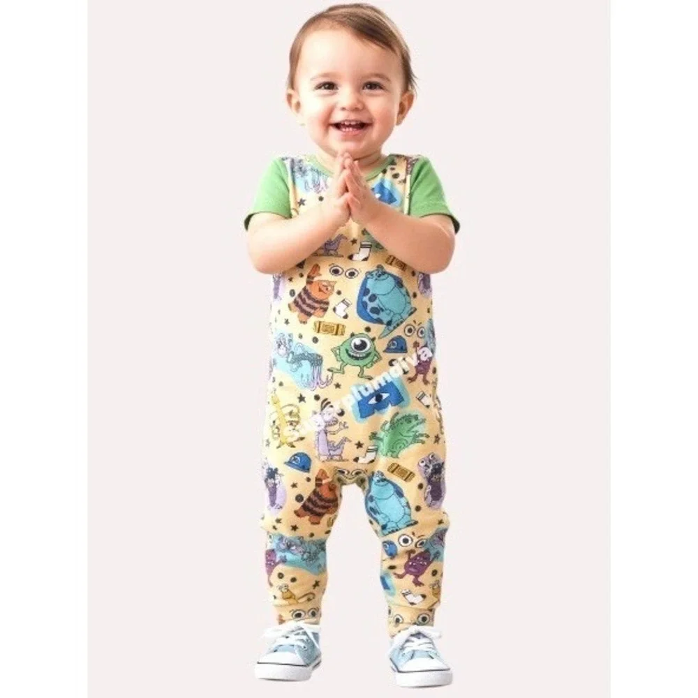 RAGS to Raches X Disney Pixar Monsters Inc. Yellow Romper 18-24 Months Toddler